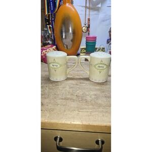 vintage Amscan "Spicy" and "Cheesy" condiment shakers No Stand For Them